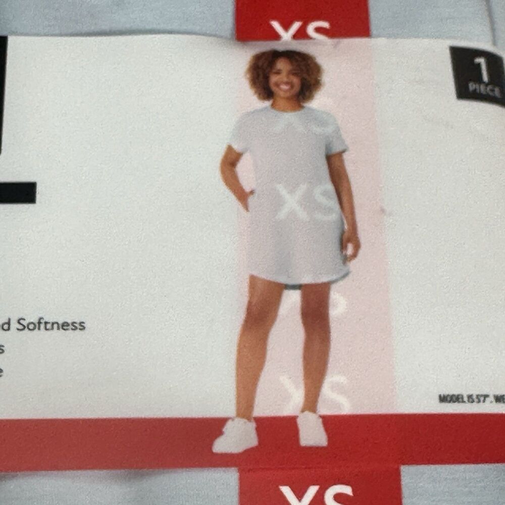 T-shirt Dress Sand Wash Lt Blue Members Mark Relaxed Fit XS